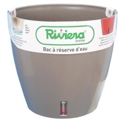 Pot de fleur rond en plastique - RIVIERA - EVA NEW - Avec réserve d'e