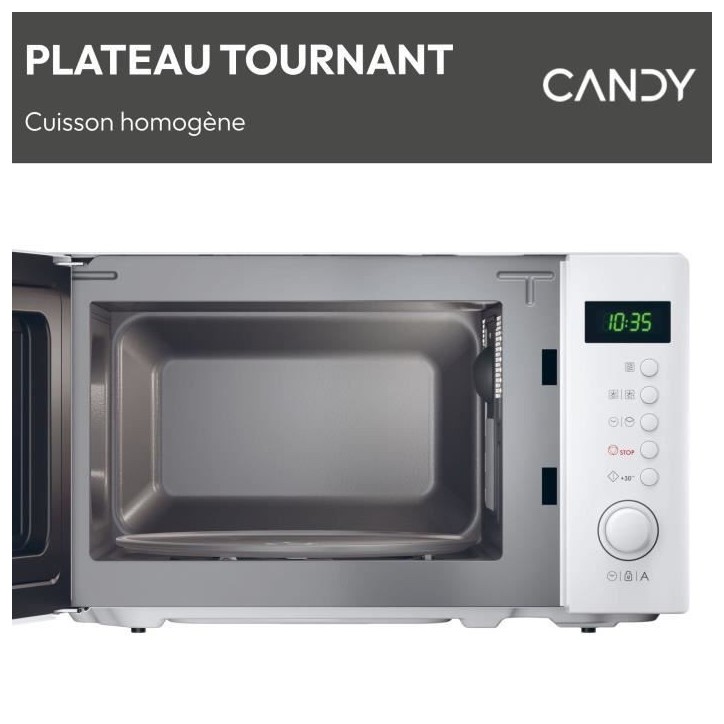 Micro-ondes Candy Idea CMWA20SDLW 700W Digital 20L Blanc - Fonction Décongélation - 5 Niveaux de Puissance - 8 Menus Automatiq Micro-ondes Candy Idea CMWA20SDLW 700W Digital 20L Blanc - Fonction Décongélation - 5 Niveaux de Puissance - 8 Menus Automatiq