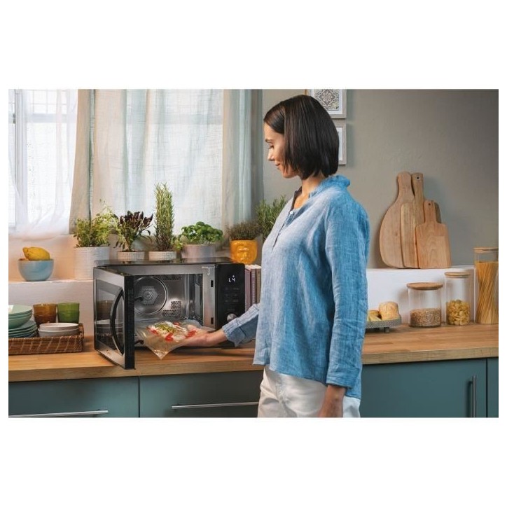 CMCA29EDLB Micro-ondes Combiné 29L MO : 1000W - Gril : 1000W - Cavité en acier inoxidable - UI digitale Fonction basse témper
