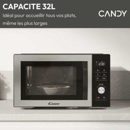 Micro-ondes Combi Candy Essenza CMCA29EDLB 1000W 29L Digital Noir -Combiné a chaleur tournante- 5 Niveaux de Puissance -10 Menu