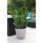 Pot de fleur rond en plastique - RIVIERA - EVA NEW - Avec réserve d'eau - Ø 46 cm - 49 L - Taupe