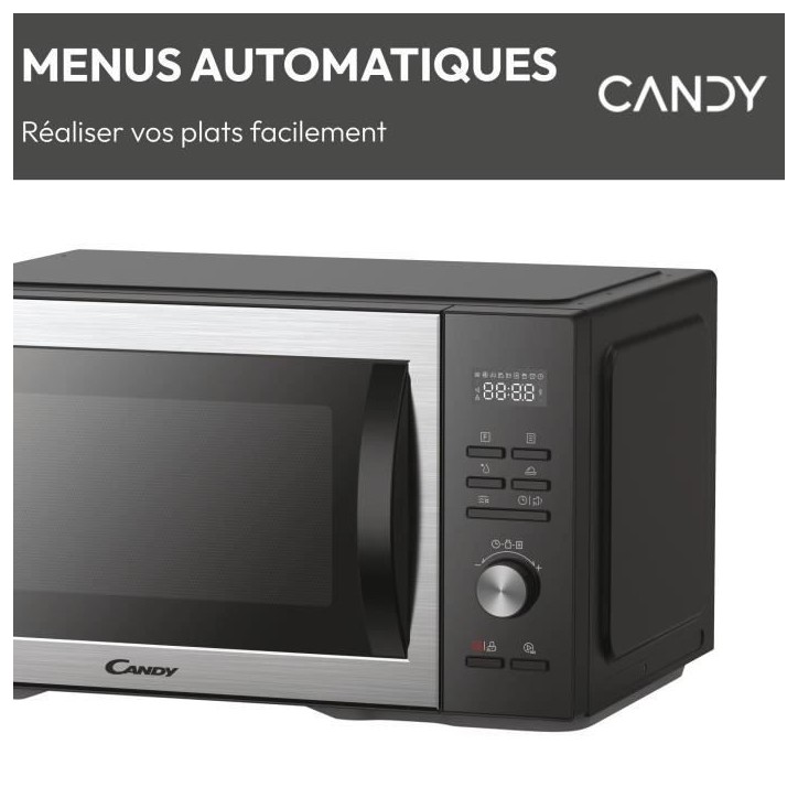 Micro-ondes Combi Candy Essenza CMCA29EDLB 1000W 29L Digital Noir -Combiné a chaleur tournante- 5 Niveaux de Puissance -10 Menu Micro-ondes Combi Candy Essenza CMCA29EDLB 1000W 29L Digital Noir -Combiné a chaleur tournante- 5 Niveaux de Puissance -10 Menu