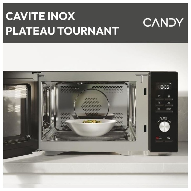 Micro-ondes Combi Candy Essenza CMCA29EDLB 1000W 29L Digital Noir -Combiné a chaleur tournante- 5 Niveaux de Puissance -10 Menu Micro-ondes Combi Candy Essenza CMCA29EDLB 1000W 29L Digital Noir -Combiné a chaleur tournante- 5 Niveaux de Puissance -10 Menu
