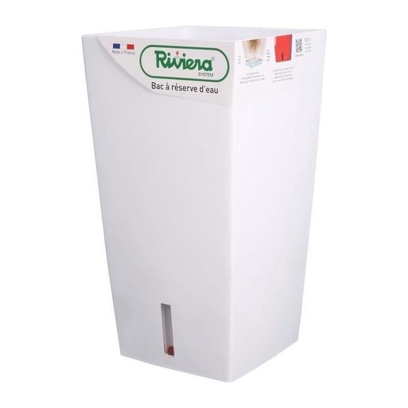 RIVIERA Pot de fleurs carré Eva New en plastique - 28 x 28 x H 52 cm RIVIERA Pot de fleurs carré Eva New en plastique - 28 x 28 x H 52 cm