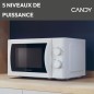 CMW20SMW Micro-ondes Mono CANDY Idea - 20L - MO : 700W - UI mécanique - 5 niveaux de puissance - Blanc CMW20SMW Micro-ondes Mono CANDY Idea - 20L - MO : 700W - UI mécanique - 5 niveaux de puissance - Blanc
