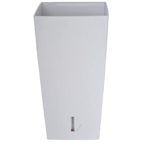 RIVIERA Pot de fleurs carré Eva New en plastique - 28 x 28 x H 52 cm - 31 L - Blanc