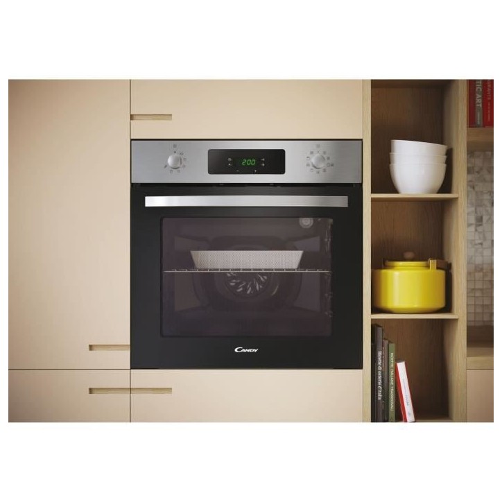 Four pyrolyse - chaleur tournante CANDY FICD X676 - Inox et noir - Classe A Four pyrolyse - chaleur tournante CANDY FICD X676 - Inox et noir - Classe A