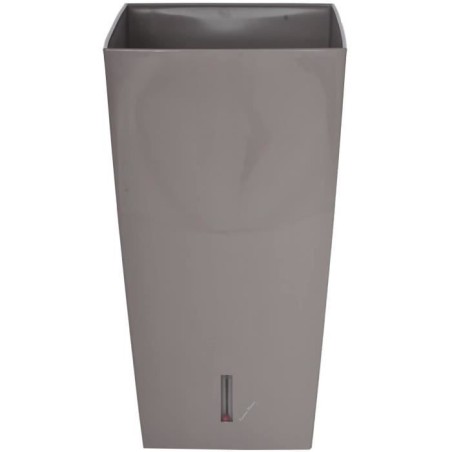 RIVIERA Pot de fleurs carré Eva New en plastique - 28 x 28 x H 52 cm - 31 L - Taupe
