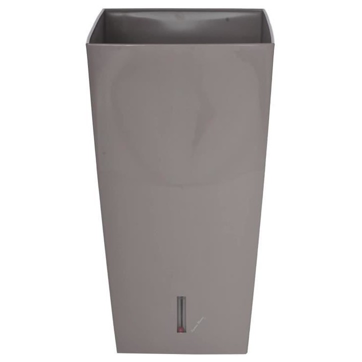 RIVIERA Pot de fleurs carré Eva New en plastique - 28 x 28 x H 52 cm - 31 L - Taupe RIVIERA Pot de fleurs carré Eva New en plastique - 28 x 28 x H 52 cm - 31 L - Taupe