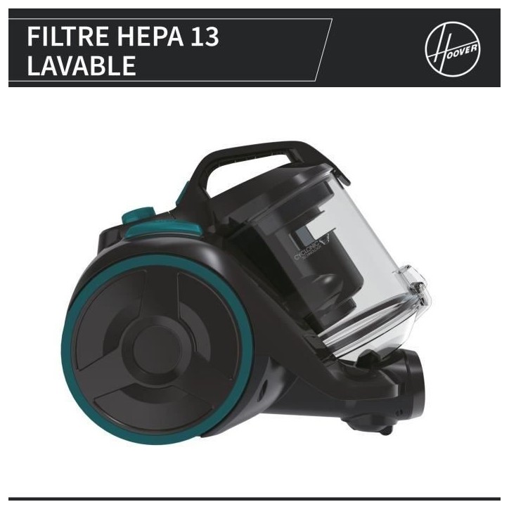 Aspirateur Traineau Sans Sac - CANDY CAF34HM - 800 W - Cassette 2,5 L - 79 dBA - Filtre HEPA 13 lavable