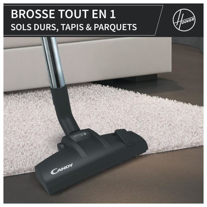 Aspirateur Traineau Sans Sac - CANDY CAF34HM - 800 W - Cassette 2,5 L - 79 dBA - Filtre HEPA 13 lavable