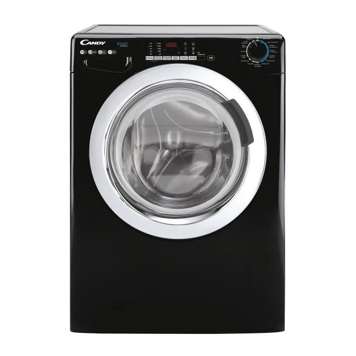 Lave-linge hublot CANDY CSS1410TWMCBE/FR - 10 kg - Induction - Vapeur - 1400 trs/min - Classe A - programmes rapides - Noir