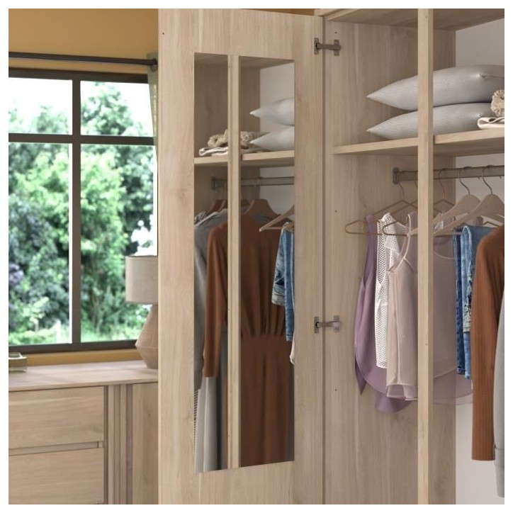 Armoire de chambre - Décor Chene - 3 portes - 185 x 52 x 203 cm - PARISOT Armoire de chambre - Décor Chene - 3 portes - 185 x 52 x 203 cm - PARISOT