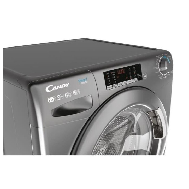 Lave-linge séchant CANDY CSWS496TWMRRE/FR - 9 / 6 kg - Induction - 1400 trs/min - 15 prgms - gris