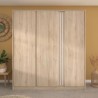 Armoire de chambre - Décor Chene - 3 portes - 185 x 52 x 203 cm - PAR