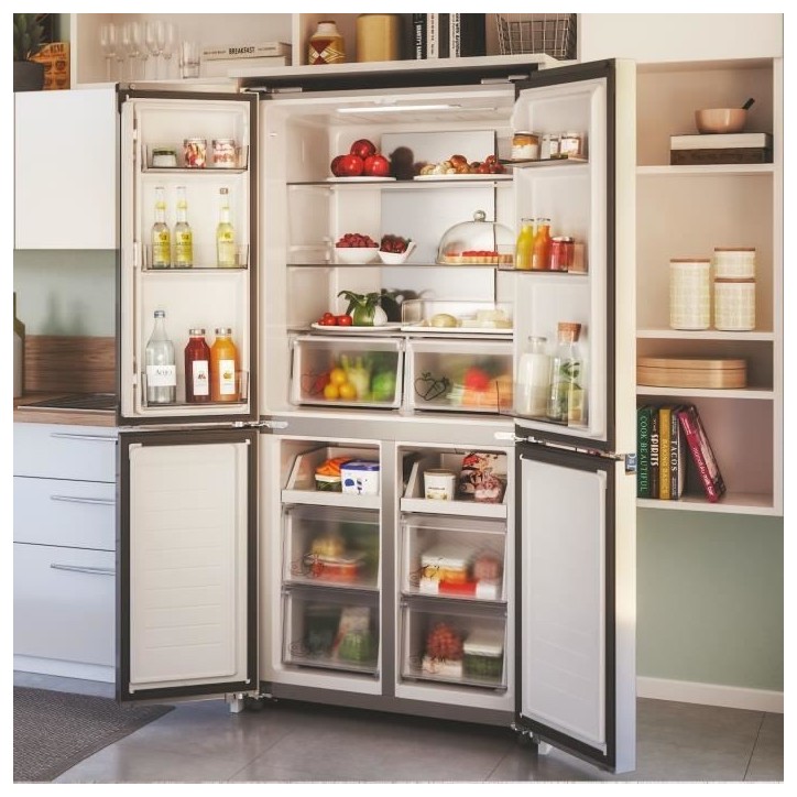 Réfrigérateur multi-portes CANDY CFQQ5T817EPS - 463L (307 + 156L) - No Frost - Classe E - Silver