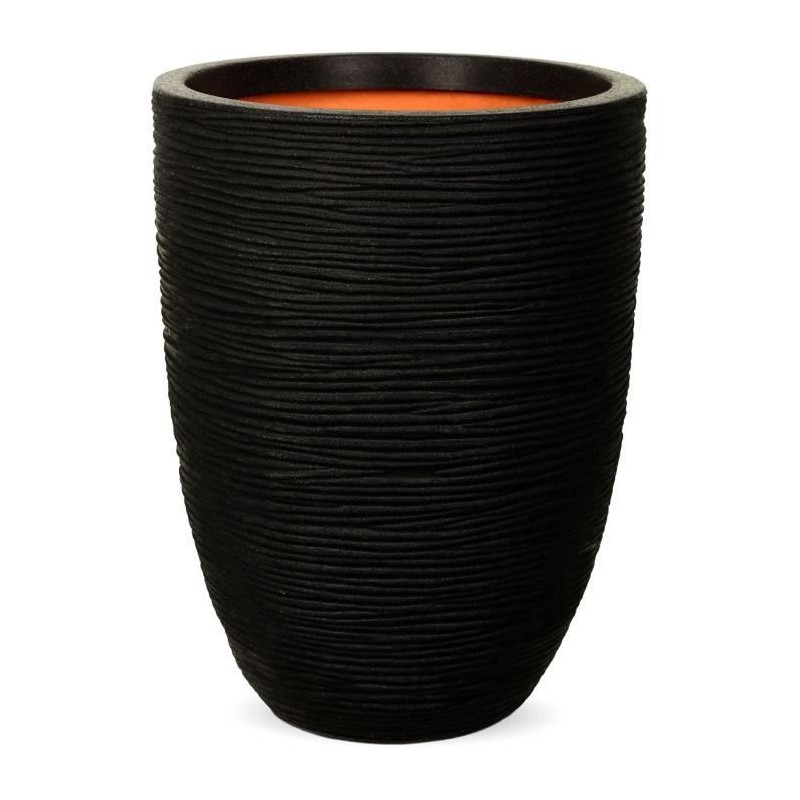 CAPI EUROPE Vase élégant bas RIB NL - 34x46 cm - Noir CAPI EUROPE Vase élégant bas RIB NL - 34x46 cm - Noir