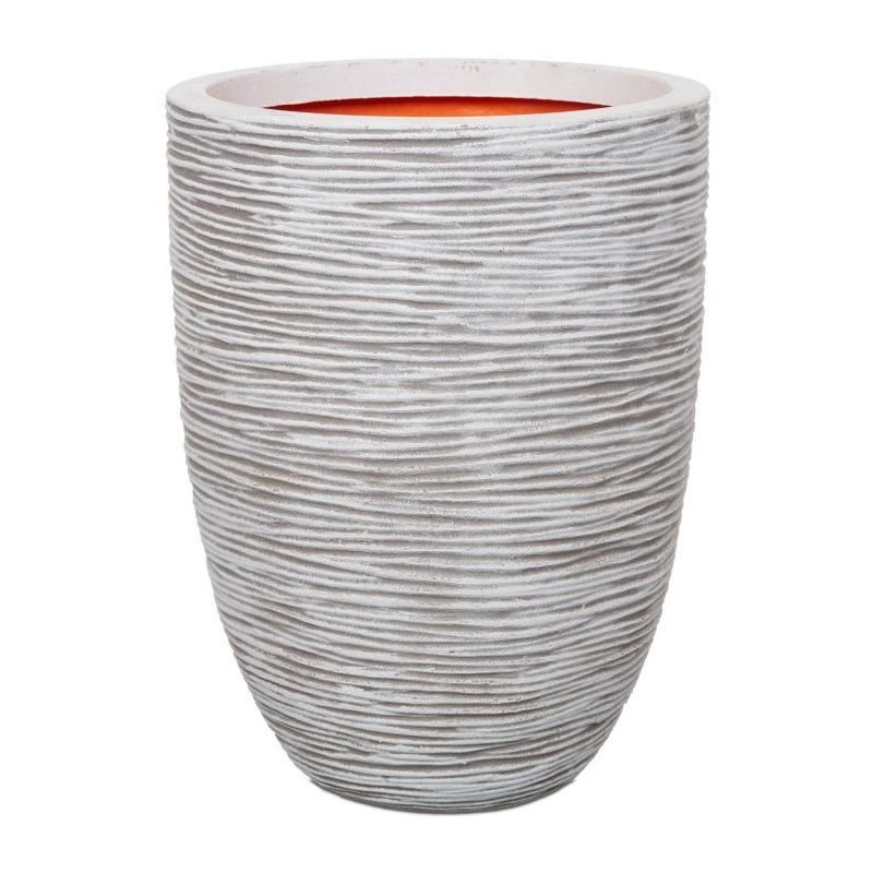 CAPI EUROPE Pot de fleurs NATURE RIB - 36x47 cm - Ivoire CAPI EUROPE Pot de fleurs NATURE RIB - 36x47 cm - Ivoire
