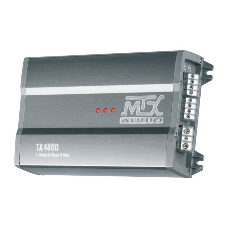 MTX TX480D Amplificateur voiture Classe-D 4x120W RMS @2O ou 2x240W RMS MTX TX480D Amplificateur voiture Classe-D 4x120W RMS @2O ou 2x240W RMS