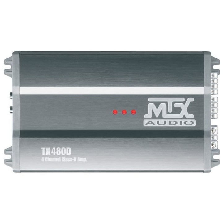 MTX TX480D Amplificateur voiture Classe-D 4x120W RMS @2O ou 2x240W RMS @ 4O filtres variables