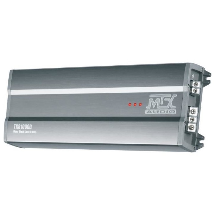 MTX TX81000D Amplificateur voiture Classe-D 1x1000W RMS @2O Télécommande EBC Filtres variables