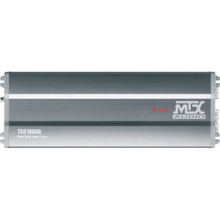MTX TX81000D Amplificateur voiture Classe-D 1x1000W RMS @2O Télécommande EBC Filtres variables