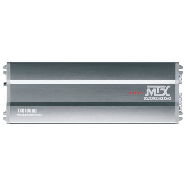 MTX TX81000D Amplificateur voiture Classe-D 1x1000W RMS @2O Télécommande EBC Filtres variables