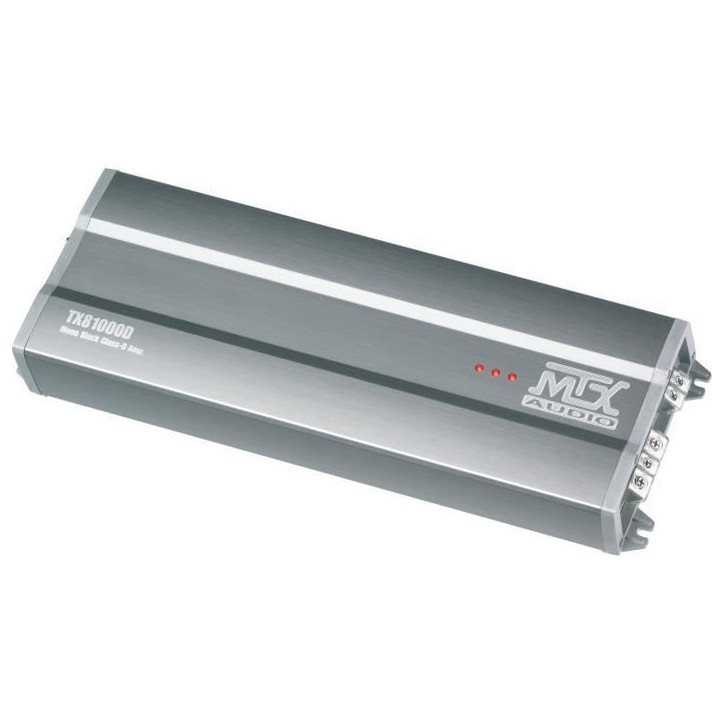 MTX TX81000D Amplificateur voiture Classe-D 1x1000W RMS @2O Télécommande EBC Filtres variables