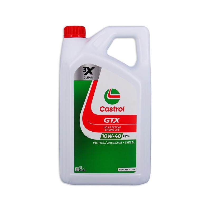 Huile moteur - CASTROL GTX 10W-40 A3/B4 - 5L - 10W40 Huile moteur - CASTROL GTX 10W-40 A3/B4 - 5L - 10W40