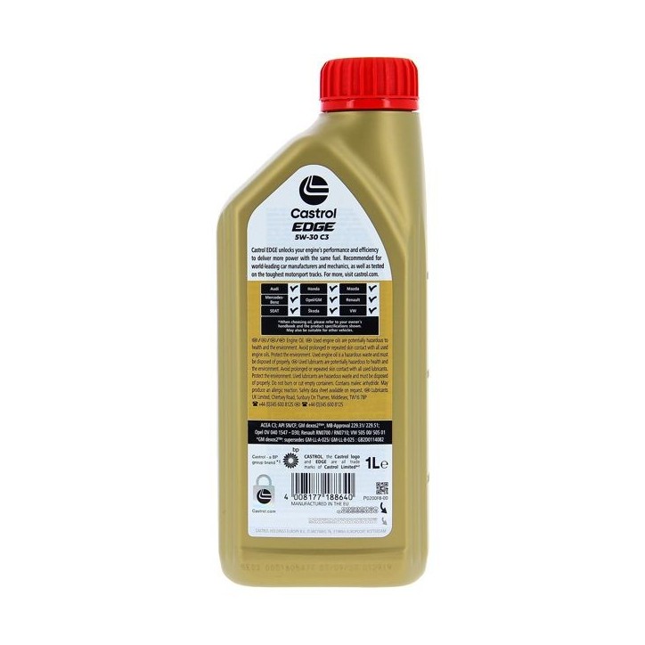 Huile moteur - CASTROL EDGE 5W-30 C3 - 1L - 5W30