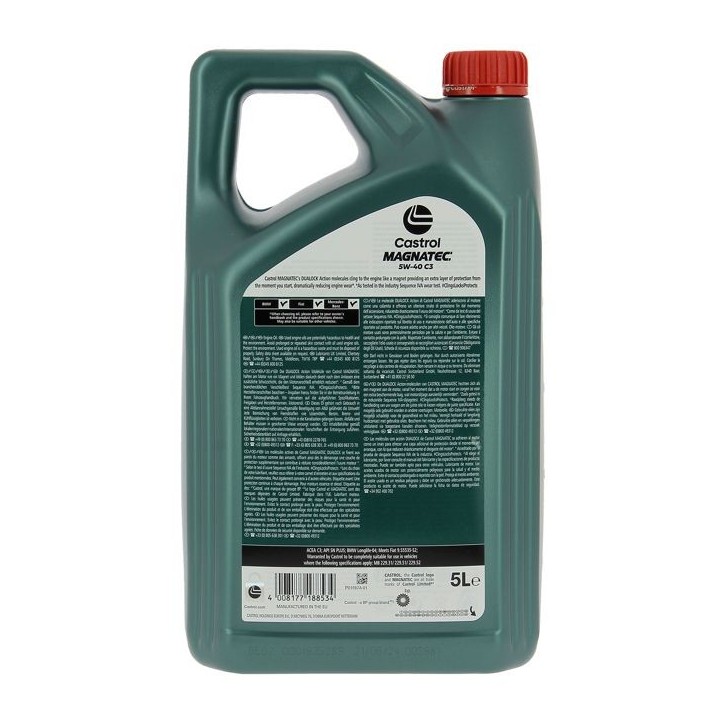 Huile moteur - CASTROL Magnatec 5W-40 C3 - 5L - 5W40
