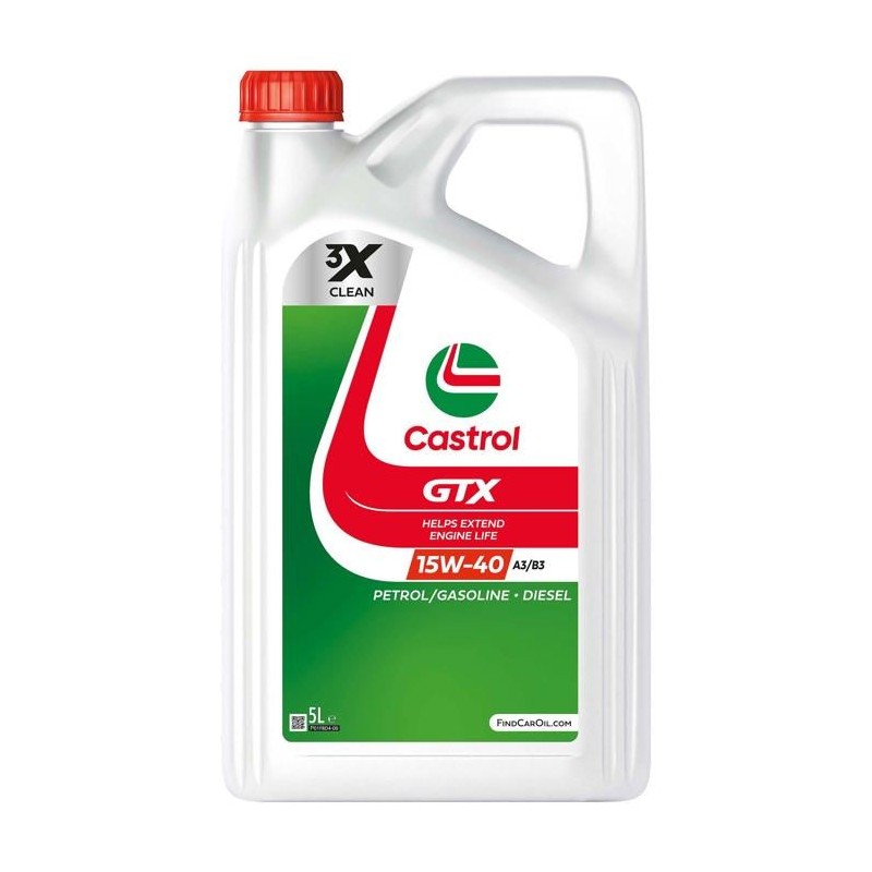 Huile moteur - CASTROL - GTX 15W-40 A3/B3 - 5L Huile moteur - CASTROL - GTX 15W-40 A3/B3 - 5L