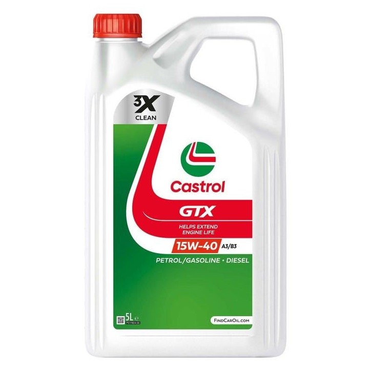 Huile moteur - CASTROL - GTX 15W-40 A3/B3 - 5L Huile moteur - CASTROL - GTX 15W-40 A3/B3 - 5L