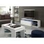 Meuble TV réversible BLUE-TECH - Mélaminé blanc laqué - 1 Porte abattante - LED - Blanc brillant - L150 x P41 x H43 cm Meuble TV réversible BLUE-TECH - Mélaminé blanc laqué - 1 Porte abattante - LED - Blanc brillant - L150 x P41 x H43 cm