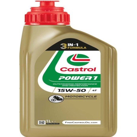 Huile moteur - CASTROL Power 1 4T 15W-50 - 1L - 15W50