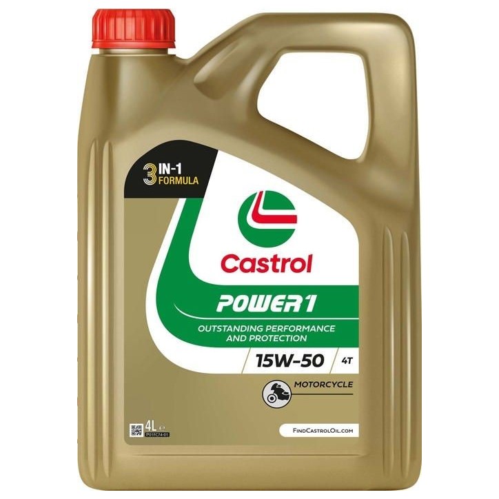 Huile moteur - CASTROL Power 1 4T 15W-50 - 4L - 15W50 Huile moteur - CASTROL Power 1 4T 15W-50 - 4L - 15W50