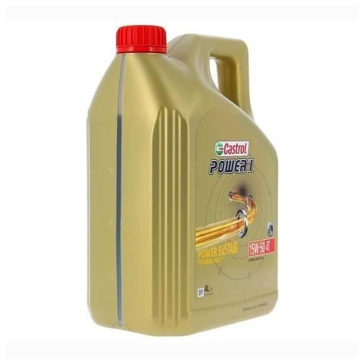 Huile moteur - CASTROL Power 1 4T 15W-50 - 4L - 15W50 Huile moteur - CASTROL Power 1 4T 15W-50 - 4L - 15W50