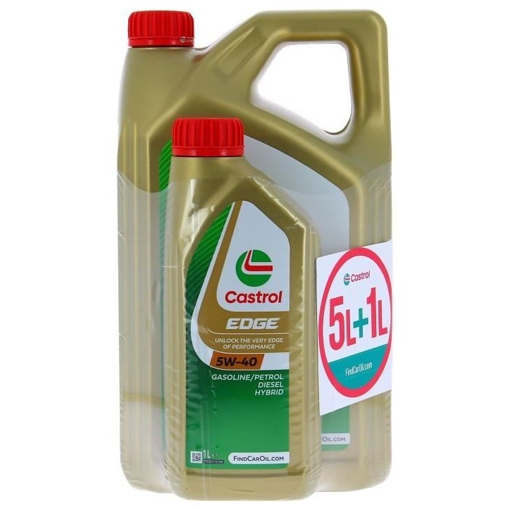 Huile Moteur - CASTROL EDGE - 5W-40 - 5L+1L - Offre spéciale