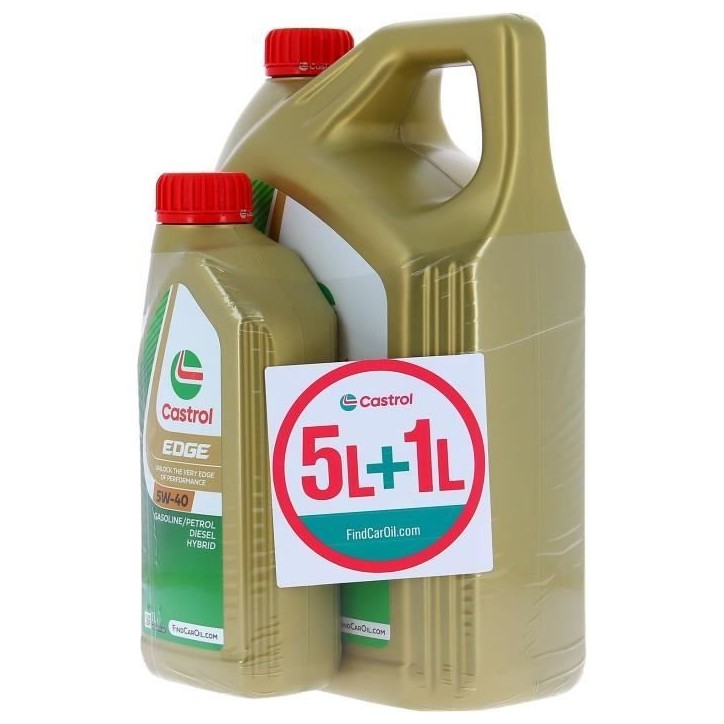 Huile Moteur - CASTROL EDGE - 5W-40 - 5L+1L - Offre spéciale