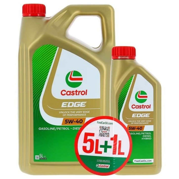 Huile Moteur - CASTROL EDGE - 5W-40 - 5L+1L - Offre spéciale