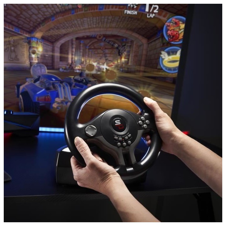 Volant de course - SUPERDRIVE - SV250 - Avec pédalier - Palettes - Vibrations - Multi-plateformes Volant de course - SUPERDRIVE - SV250 - Avec pédalier - Palettes - Vibrations - Multi-plateformes