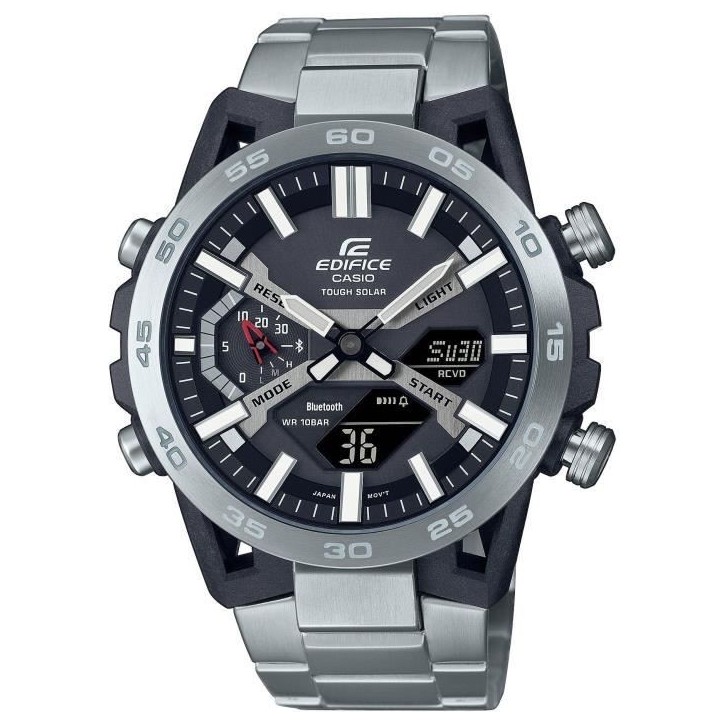 Montre - CASIO - ECB-2000D-1AEF - 51mm - Argent - Bluetooth - Solaire - Étanche 10 bars