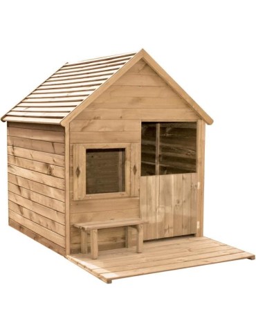 Cabane en bois pour enfant - SOULET - Heidi - Dimensions 123cm x 169cm xH.158 cm - Bois massif - Extérieur