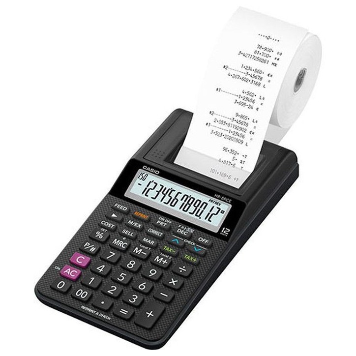 Calculatrice imprimante - CASIO - HR8 RCE - Portable - Écran LCD - Alimentation par pile Calculatrice imprimante - CASIO - HR8 RCE - Portable - Écran LCD - Alimentation par pile