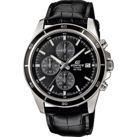 Montre - CASIO - EDIFICE - Cuir véritable - Noir - Étanchéité 10 A