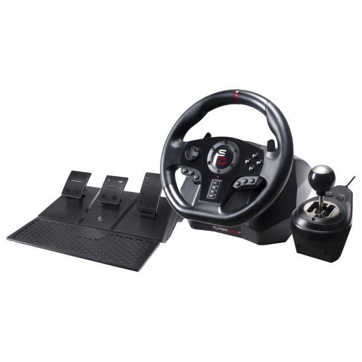 Volant de course - SUPERDRIVE - GS850-X - Levier de vitesse manuel - 3 pédales - Palettes - PS4 / Xbox
