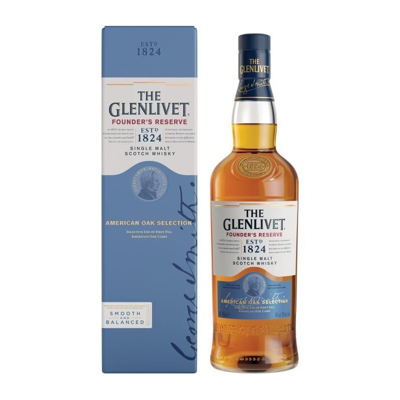 The Glenlivet - Founder's Reserve - Whisky Ecossais Single Malt - 40,0 The Glenlivet - Founder's Reserve - Whisky Ecossais Single Malt - 40,0