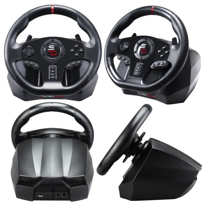 Volant de course - SUPERDRIVE - GS850-X - Levier de vitesse manuel - 3 pédales - Palettes - PS4 / Xbox