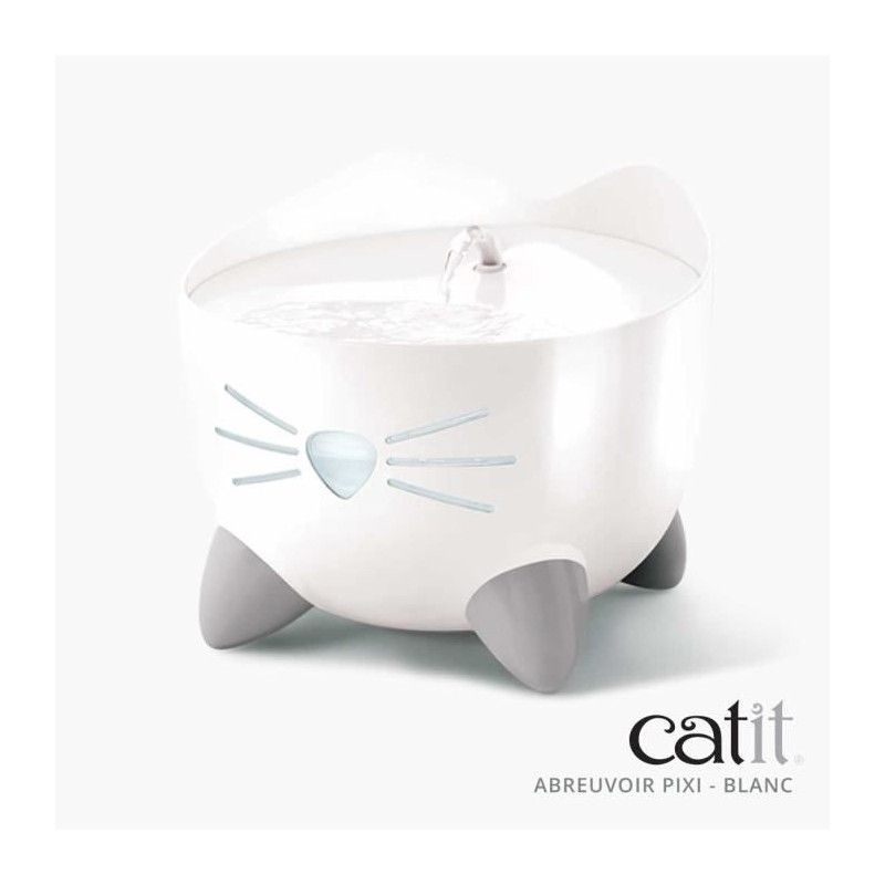 CAT IT Fontaine a eau automatique pour chat - 2,5 L - Blanc CAT IT Fontaine a eau automatique pour chat - 2,5 L - Blanc