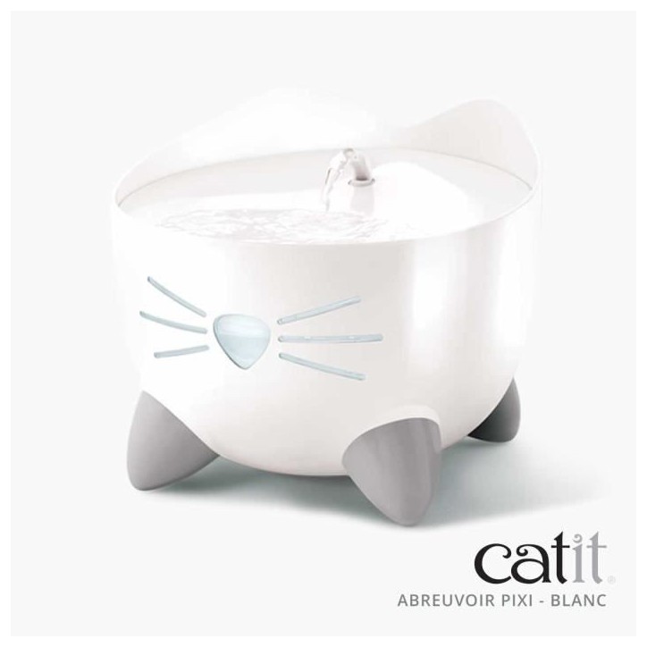 CAT IT Fontaine a eau automatique pour chat - 2,5 L - Blanc CAT IT Fontaine a eau automatique pour chat - 2,5 L - Blanc